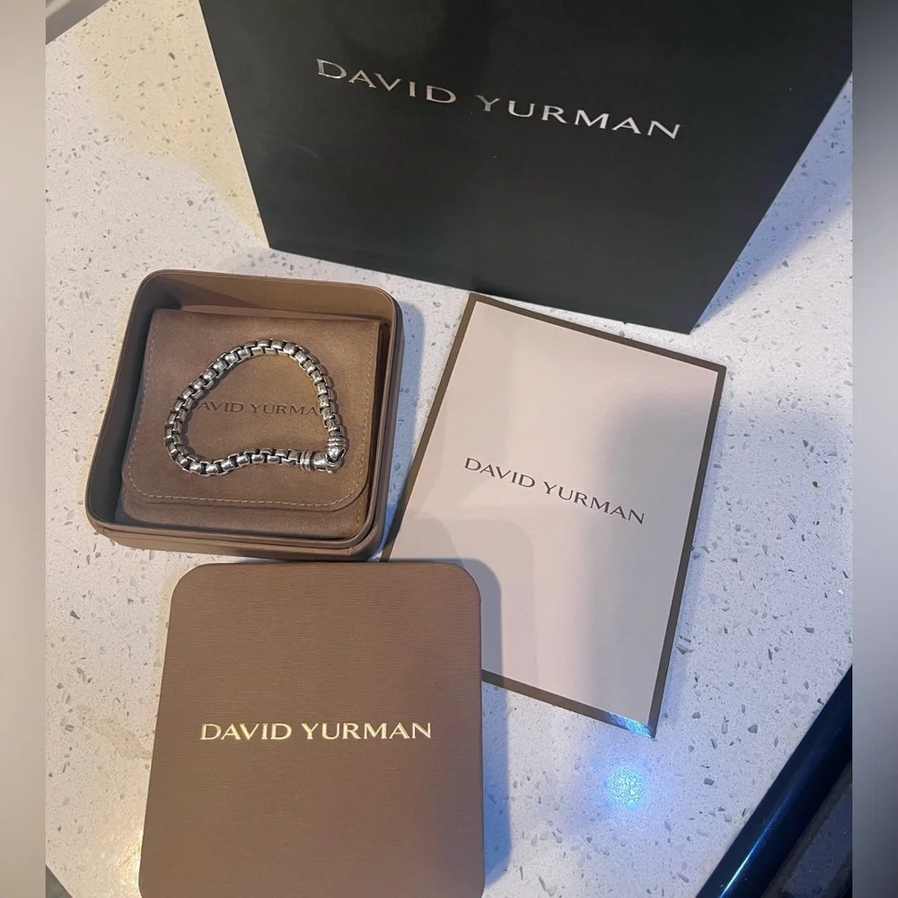 New in box David Yurman men’s box bracelet chain bracelet Authentic - Picture 1 of 7
